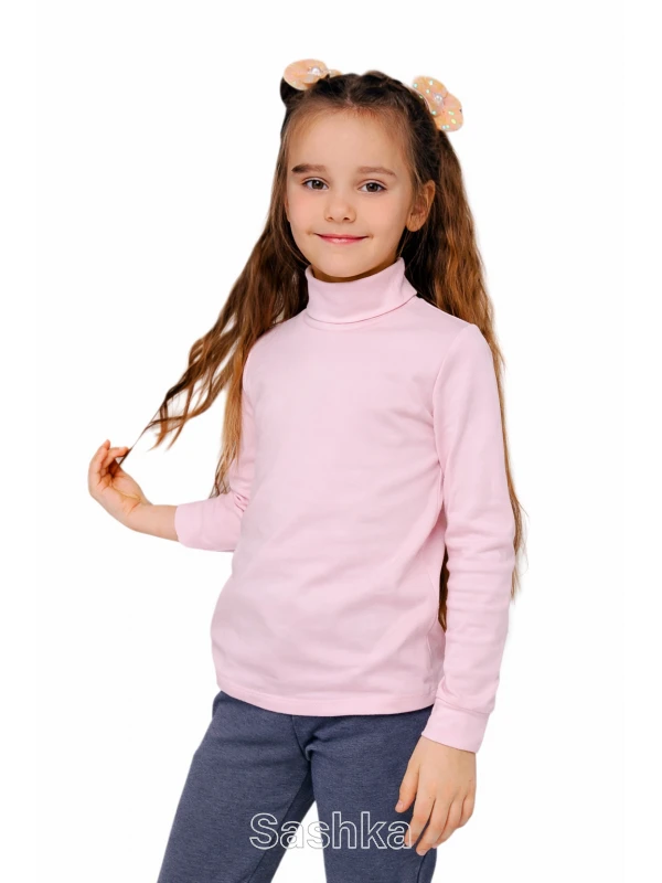 Водолазка для дівчинки Sashka трикотажна рожева, розмір 116-164 